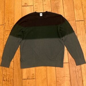 GAP Men's Crewneck Sweater - Black, Green, Gray